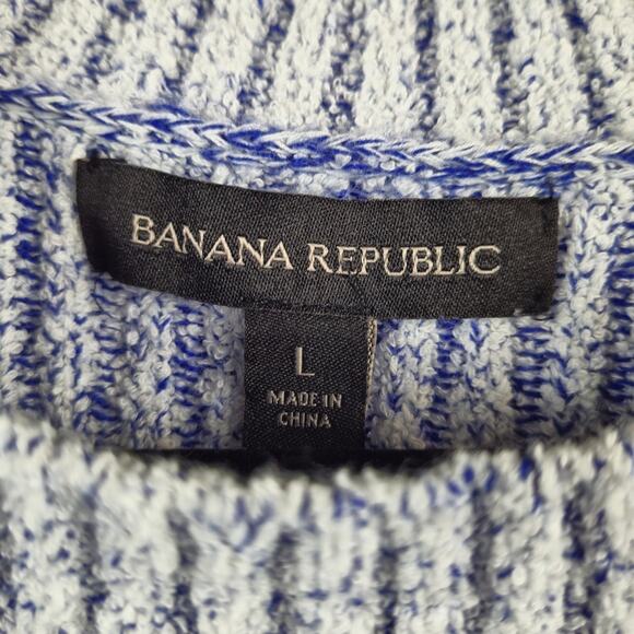 Banana Republic Marled Cutout-Back Pullover Sweater Blue Size Large - Picture 3 of 7